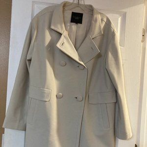 Women's Talbot's Cream Colored Double Breasted Coat Size 14